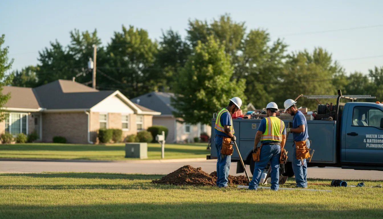 Residential water line and bathroom plumbing service in Bennington, IN